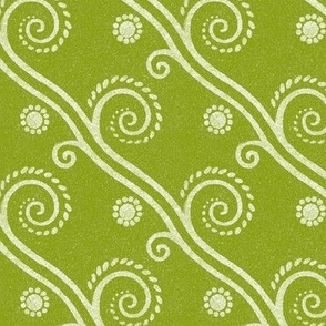 Textured Diagonal Swirls in Titanite Green - Coordinate
