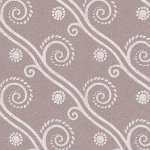 Textured Diagonal Swirls in Regency Orchid - Coordinate