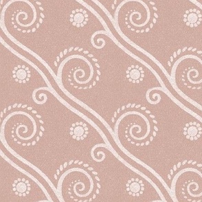 Textured Diagonal Swirls in Regency Pink - Coordinate