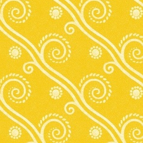 Textured Diagonal Swirls in Saffron - Coordinate