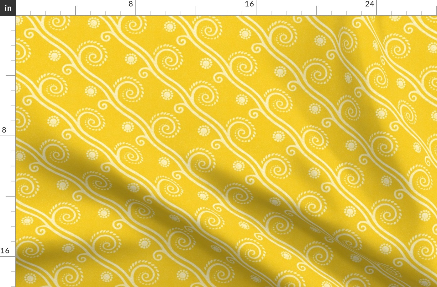 Textured Diagonal Swirls in Saffron - Coordinate