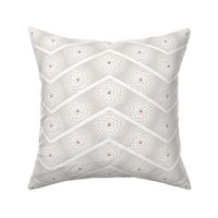 Wake Up Call - White Flower Chevron, White