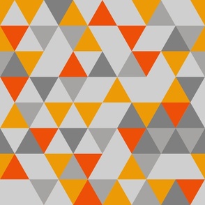 geometric orange and grey