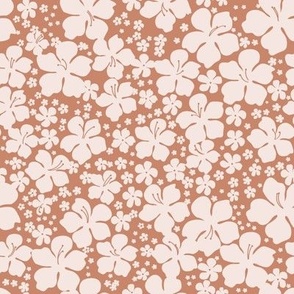 Ditsy Surf Flowers -terracotta