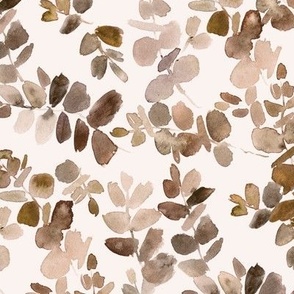 earthy eucalyptus greenery - watercolor beige leaves - painted foliage for modern home decor - watercolour nature b109-12
