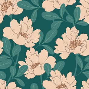 18x18in Summer Garden (medium teal)