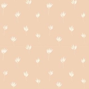 eggshell white hand painted flowers on light pink