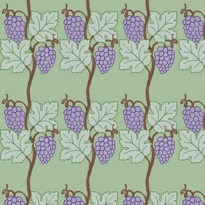 Voysey Grape Vine Green