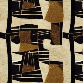 abstract shapes in brown and yellow in contemporary style