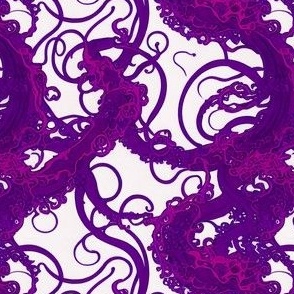 purple interlacing tentacles on white