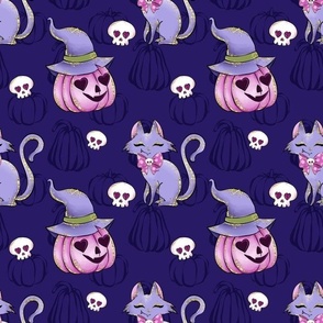 purple pumpkin and cats