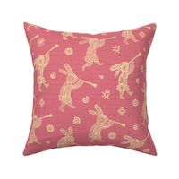 Kokopelli Rabbit Year of the Rabbit // Pink