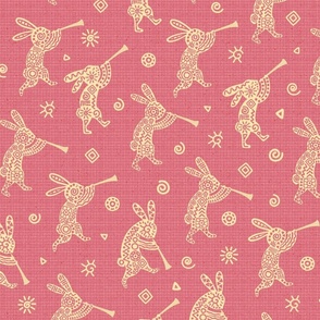 Kokopelli Rabbit Year of the Rabbit // Pink