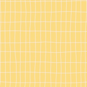 Rectangle Grid - white on yellow - large