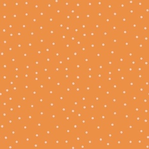 Polka Dot Party - Pale Dogwood Pink on Citrine orange - chinese new year edition