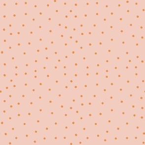 polka dot party- citrine orange on pale dogwood pink - chinese new year edition