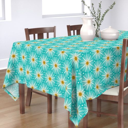 Supernova - Retro Starburst Geometric Aqua Ivory Yellow Large Scale