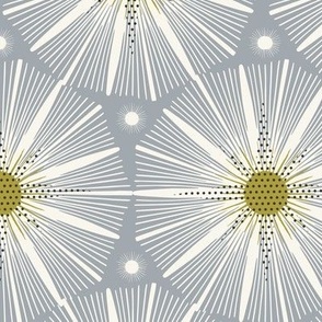 Supernova - Retro Starburst Geometric Gray Ivory Green Large Scale