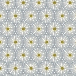 Supernova - Retro Starburst Geometric Gray Ivory Green Small Scale