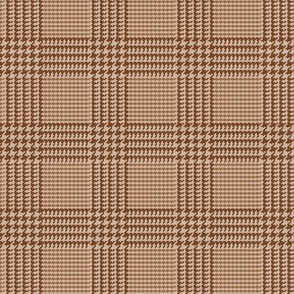 Earth Tone Brown Glen Plaid with 5x5 Houndstooth Checks