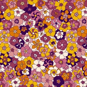 Retro Floral (14") - orange, pink, purple (ST2022RF)