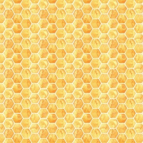 Watercolour honeycomb hexagons - medium scale