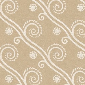 Textured Diagonal Swirls in Regency Linen - Coordinate