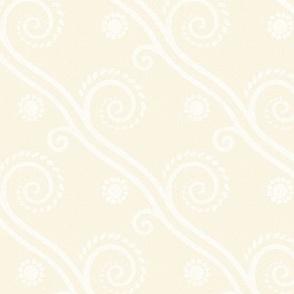 Subtle Textured Diagonal Swirls in Ivory - Coordinate