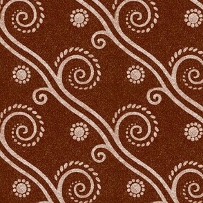 Textured Diagonal Swirls in Chocolate Brown - Coordinate