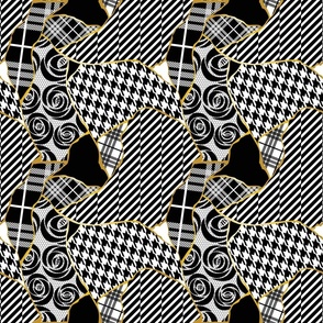 Patchwork Roses Stripes and Houndstooth