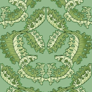 Large Scale acanthus leaf shadowed green on green
