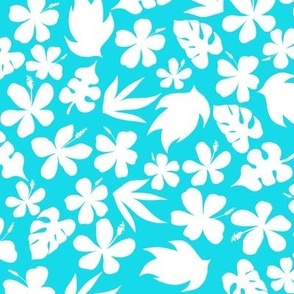 Tropical Floral Turquoise Small