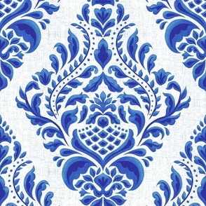 Marcella Indigo Damask LS