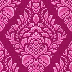 Marcella Magenta Damask LS