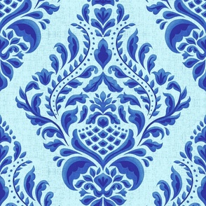 Marcella Blue Damask LS