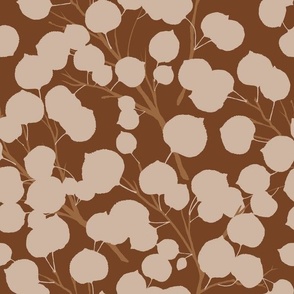 Aspen Leaf Branches on Saddle Brown