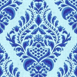 Marcella Blue Damask