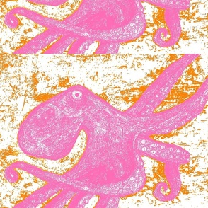 Custom Octopus - White, Tangerine and Lipstick Pink