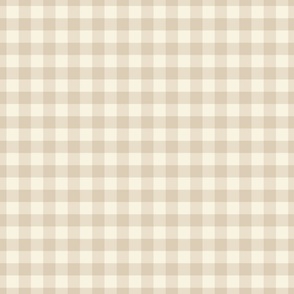 Rose Beige Gingham Check - XS extra small tiny scale - Little Birdies and Bunny Bonanza collections