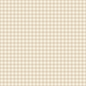 Rose Beige Gingham Check - XXS extra small tiny scale - Little Birdies and Bunny Bonanza collections