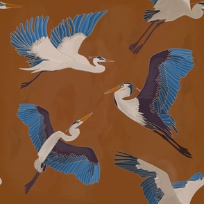 Blue Heron in Brown