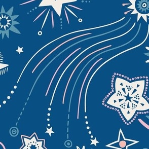 Sparkly Night Stars (x-large), deep blue