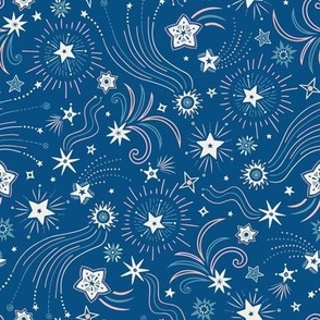 Sparkly Night Stars (small), deep blue