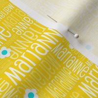 Personalised Fabric - Yellow Daisies Small