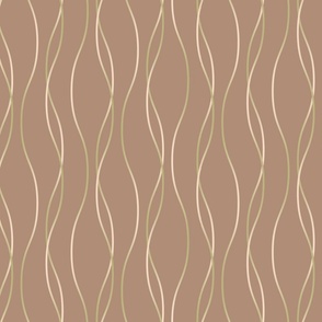 Napolitano Macchiato Pistachio - M-medium scale - thin minimalist cream, green, and brown neapolitan luxe italian ribbon wave  