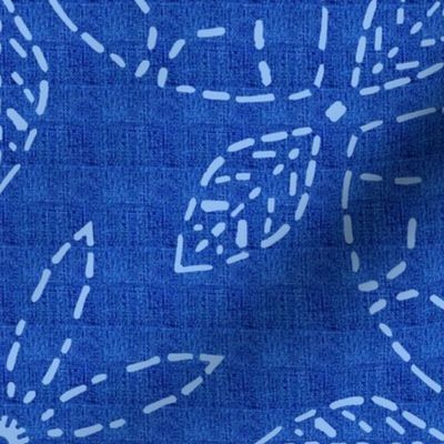 Large Scale Running stitch look light blue on denim blue