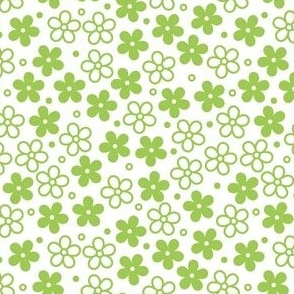 Retro Floral (White & Green)