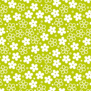 Retro Flowers (Lime)