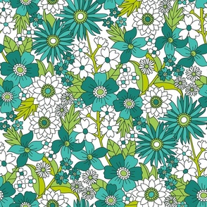 Groovy Spring (Teal, Green, White)