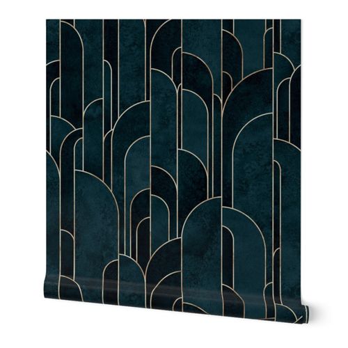 Get Free Art Deco Wallpaper Dark Green